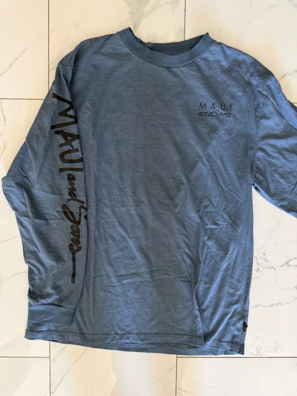 Maui and Sons Blue Long Sleeve Graphic Tee